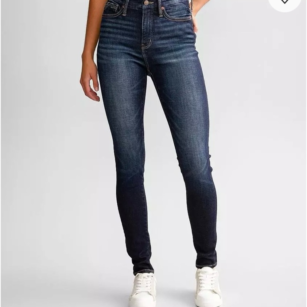 Buckle Black Dark Blue Women's Skinny Jeans‎